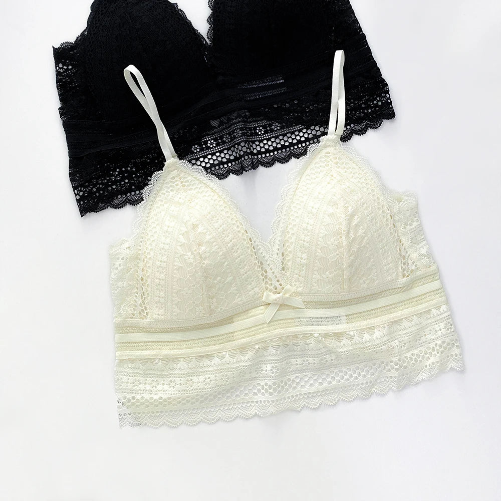 Backless Lace Bra Triangular Sexy Bralette Soft Low Back Biustonosz Women Lingerie Sexy Lace Bras for Women