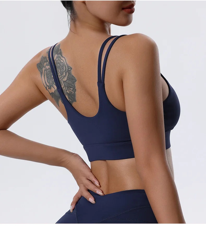 Sports Bra with Side Breasts for Women, Running, Fitness, Shock-absorbing Vest, Beautiful Back Bra