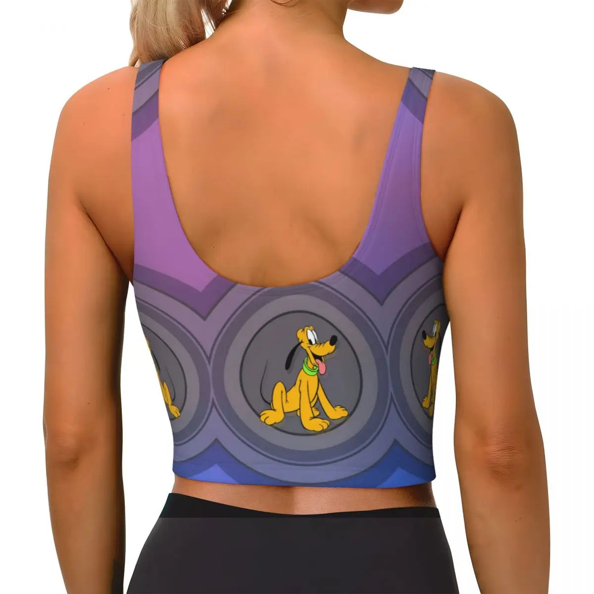 Custom Pluto Anime Manga High Impact Sports Bras for Women Classic Seamless Workout Yoga Crop Tank Tops