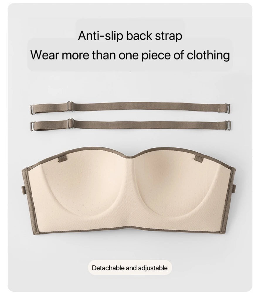 1pcs Women's Strapless Bras Lady With Padding Seamless Front Button Bra Female Comfortable Smooth Underwear Invisible Brassieres