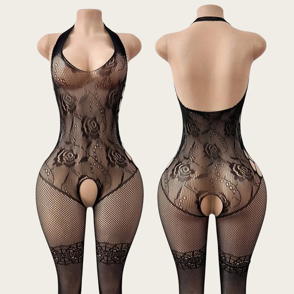 Erotic Open Crotch Bodystocking Lingerie Black Women Bodysuit Sexy Porn Sleeveless Underwear Lenceria Sexual Mujer Crotchless