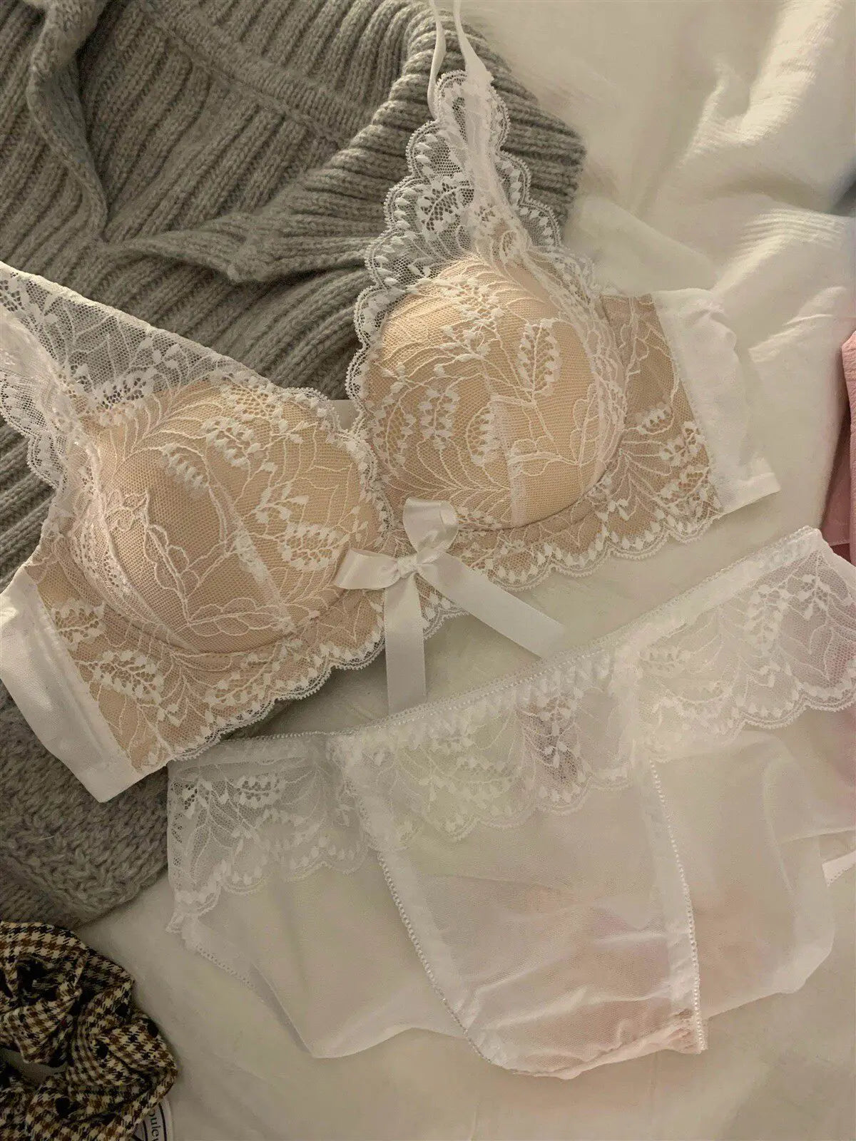Sexy Lace Push Up Bra for Women Wireless Demi Padded Unlined Underwire Free Anti Gravity Lift Gather Small Chest Bras 32-38