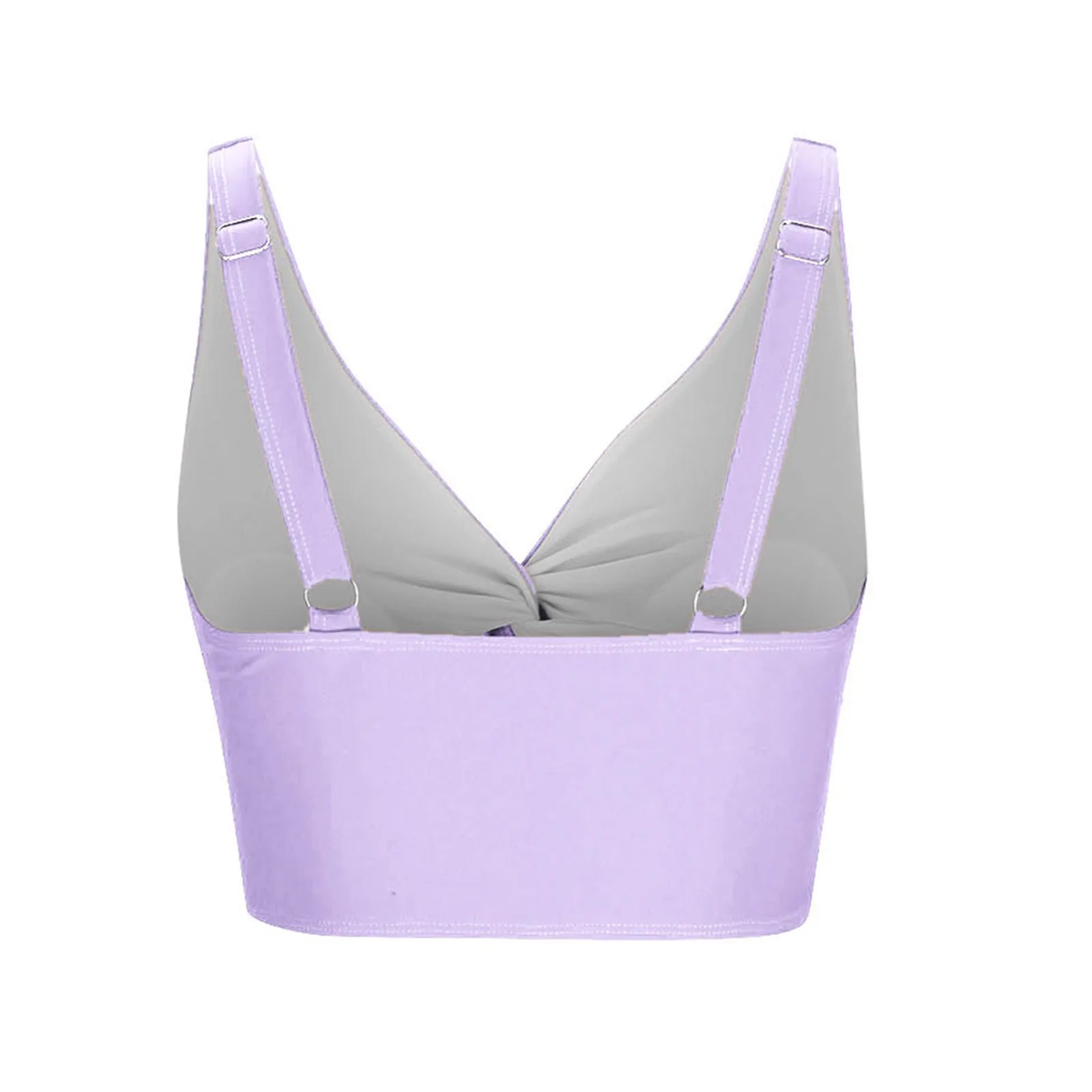 Women'S Swimsuit Top Solid Colour Bikini Swimsuit Fashion Gathering Push Up Tankini Swimsuit Sexy Backless Cross Strap Bikini