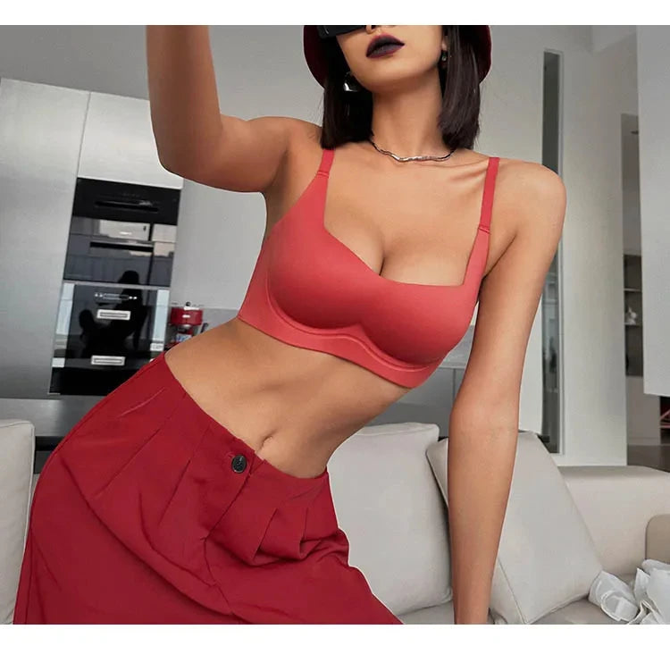 Sexy Push Up Bras French Women's Underwear Wire Free Female Gather Bralette Seamless Iingerie Ladies Comfort Brassiere