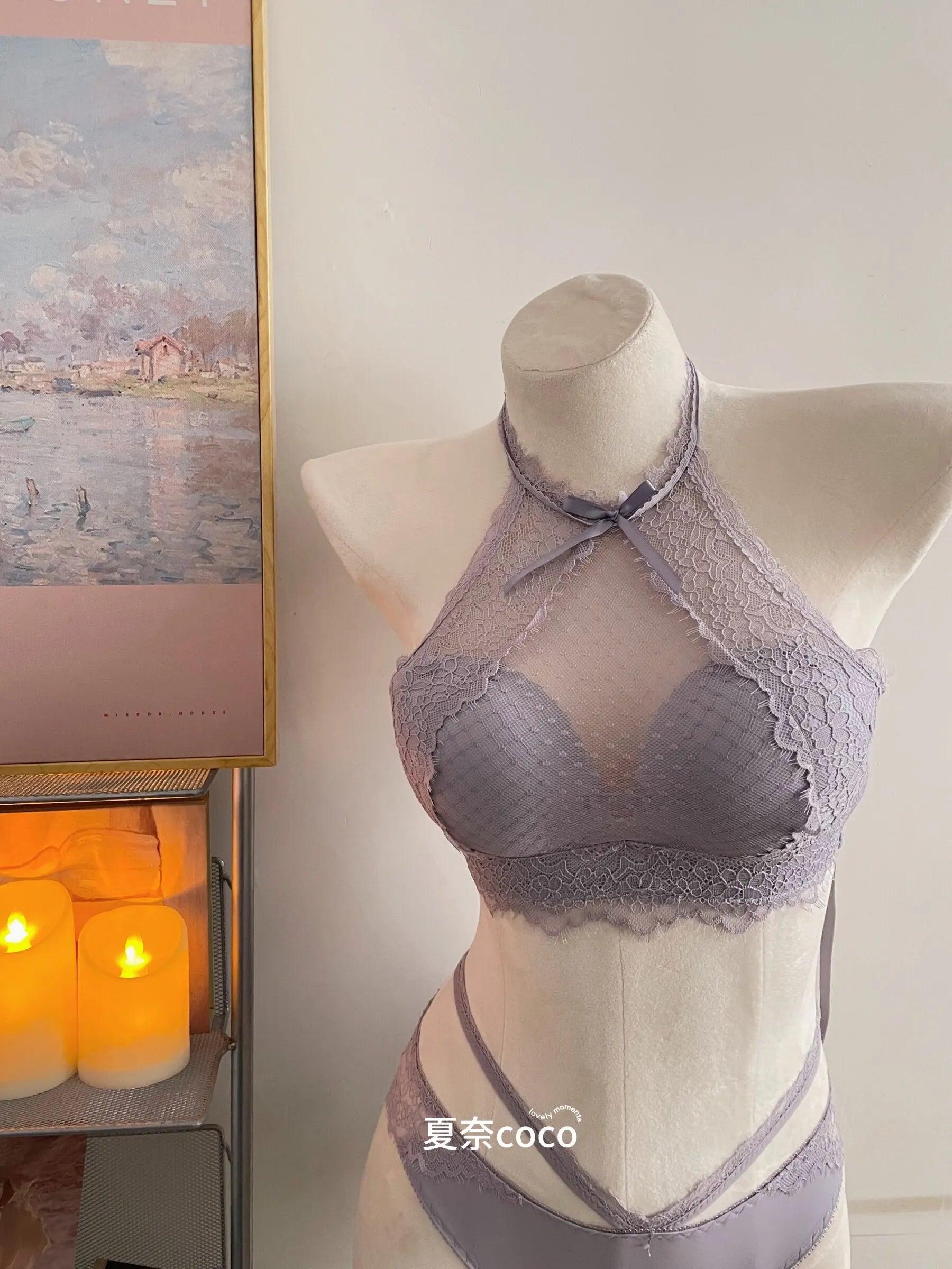 Lace Plunge Bra Push Up Bralette See Through Mesh Lingerie Double Layer Deep V Top Flattering Fit for Petite Bust Everyday Wear