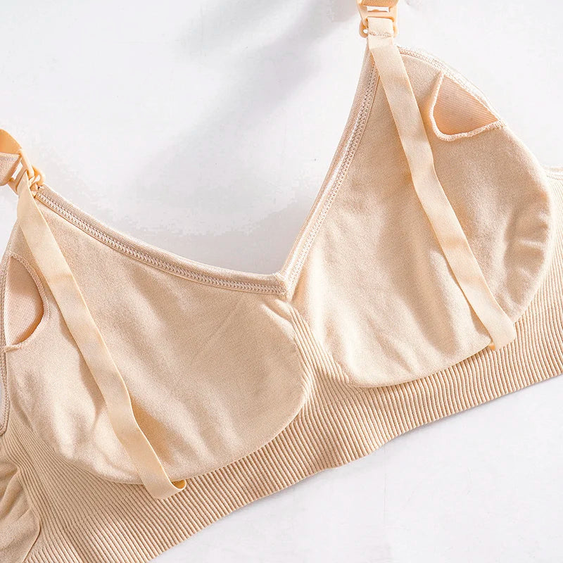 Wireless Maternity Bra Pregnant Women Seamless Prevent Sagging Breastfeeding Bras Push Up Breathable Front Open Nursing Bra Hot