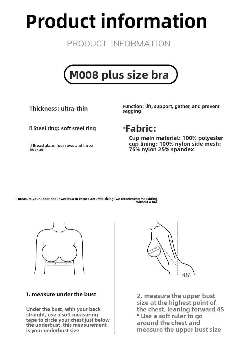 Minimizer Bra for Plus Size Women Full Coverage Wireless Bra D-I Cups | Anti-Sagging Support Breathable Minimize Bust Size