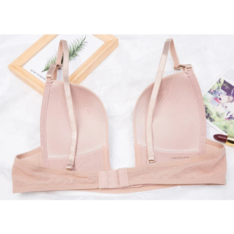 Deep U-Shaped Plunge Bra Lift Up Low Back Wirefree Bra Women Underwear Women's U-Shaped Sexy Lingerie For Backless Dress