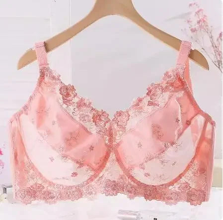 Full Coverage Plus Size Women Sexy Lace Bra Underwire Embroidery Brassiere 75 80 85 90 95 100 105 110 B C D E F G H