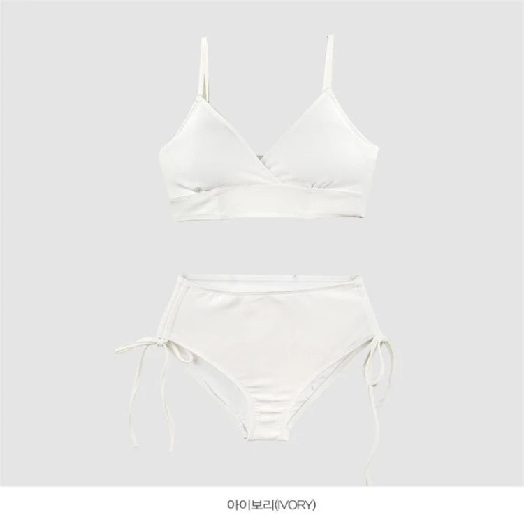 High Waist Bikini Women's Swimsuit Thermal Spring Separate Slimming Cover up Belly Fitn Swimming Wear Korean Trend