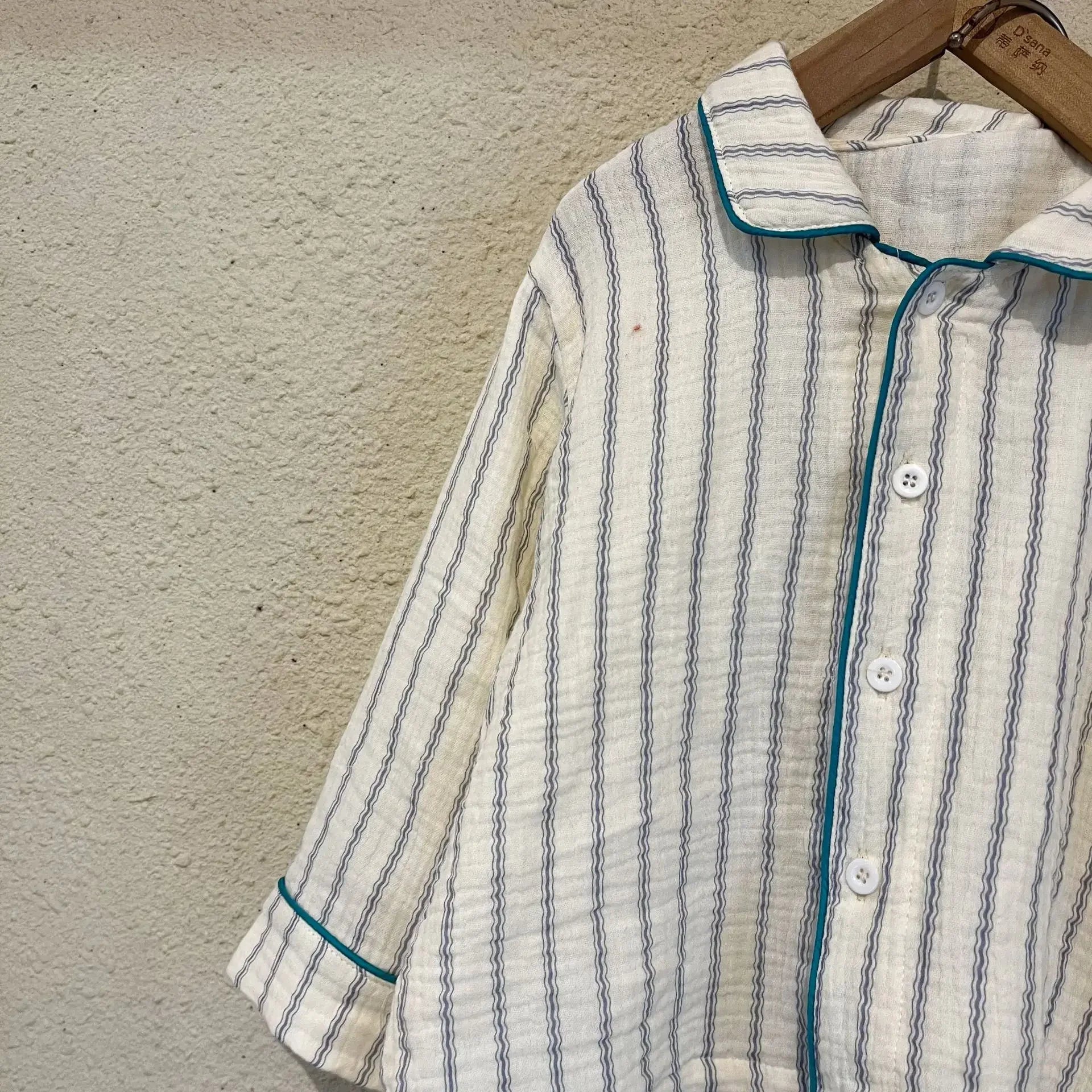 Pajama Sets New Spring Autumn Season Pure Cotton Gauze Baby Long Sleeved Girl Boys Childrens Clothing Sleepwear