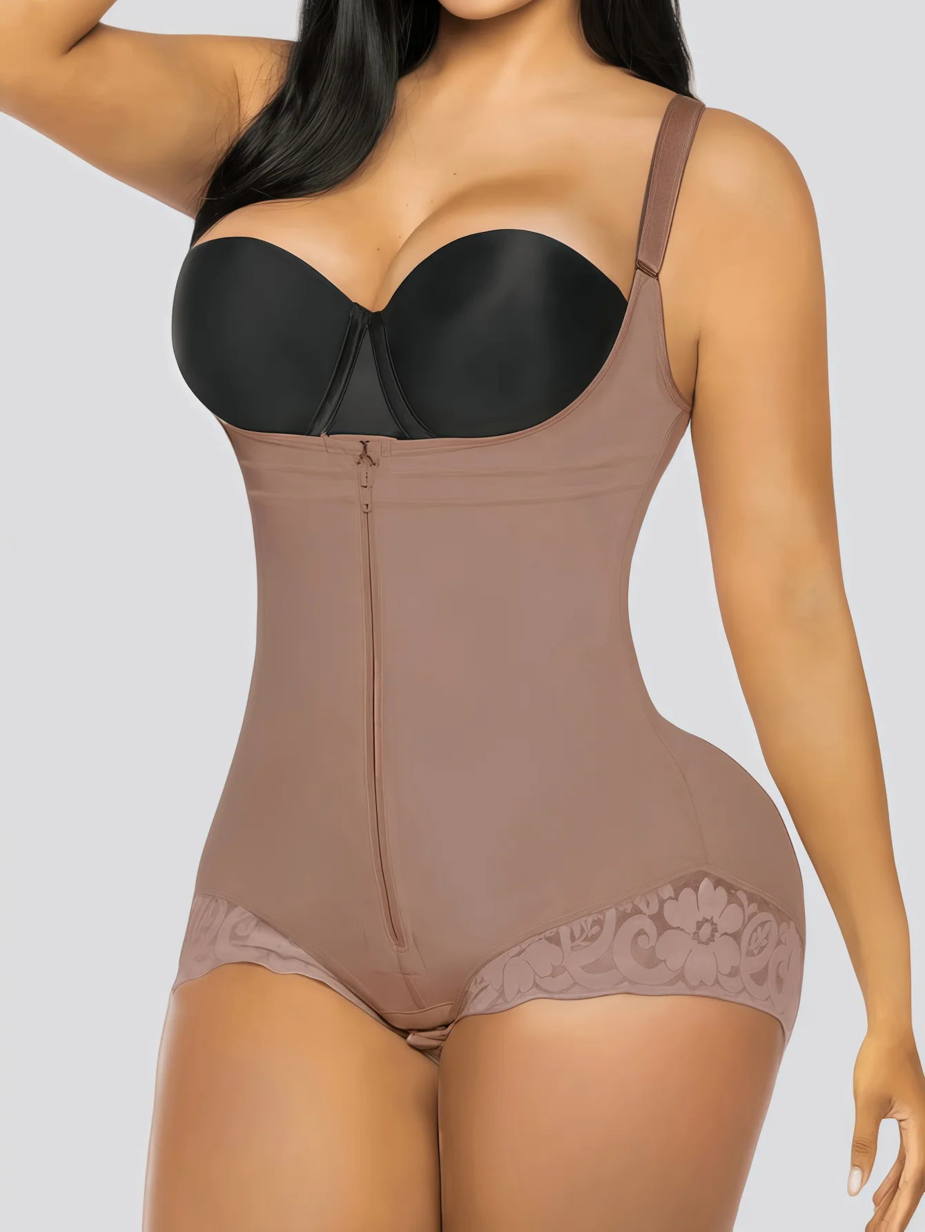 Shapewear For Women Tummy Control Body Shaper Zipper Open Bust Bodysuit Butt Lifter Without Bra