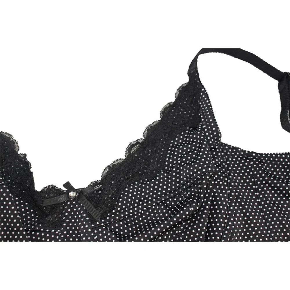 Mierside D0295 Fashion Polka Dot Women's Bra Plus size Bra Lingerie Gray/Black/Brown C/D/DD/DDD/E/F/G