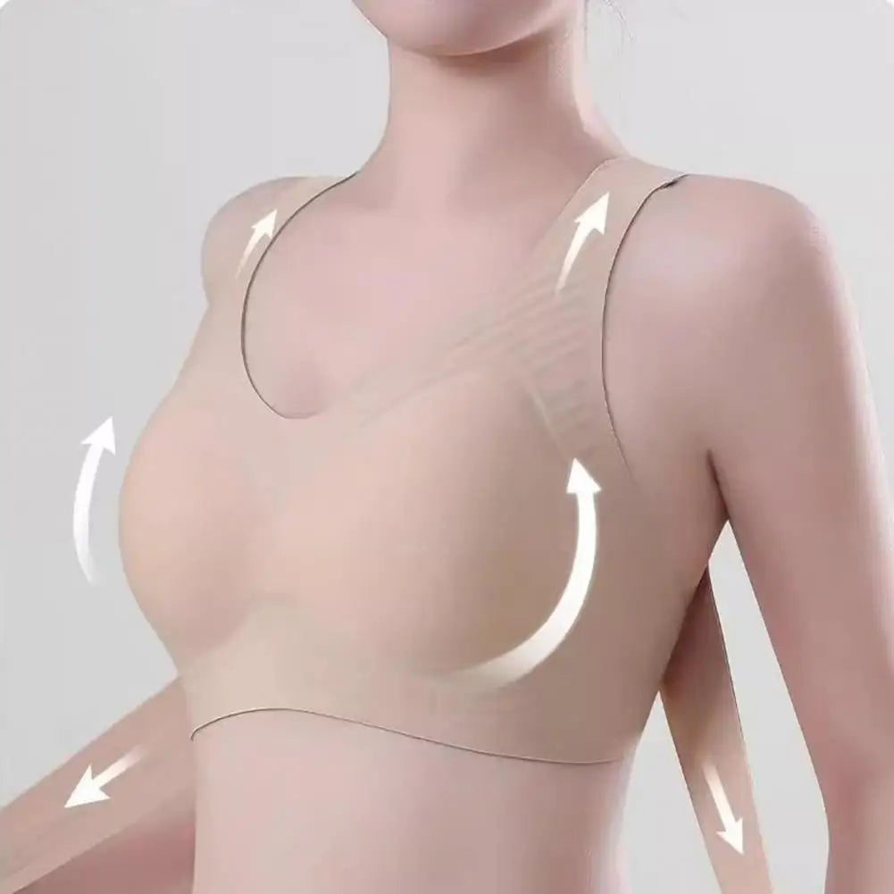 Bust Lift Bra Posture Corrector Bra for Women Front Closure Wireless Padded Bra Full Coverage Back Support Spinal Alignment Bras