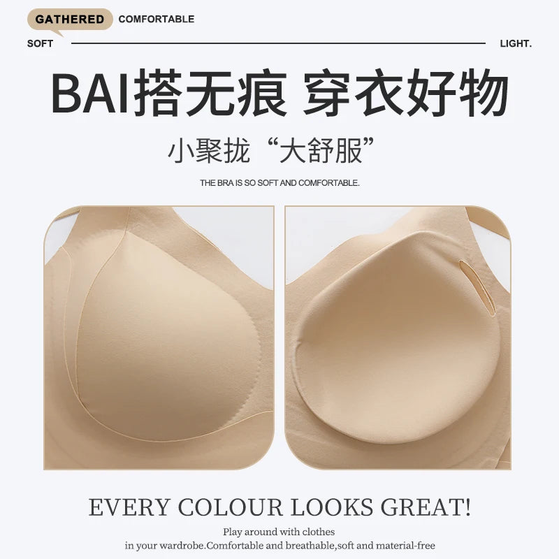 Seamless Women's Full Coverage Large Size Sexy V Neck Female Bralette Lift Up Wireless Minimizer bra Lingerie XL 2XL 3XL 4XL 5XL