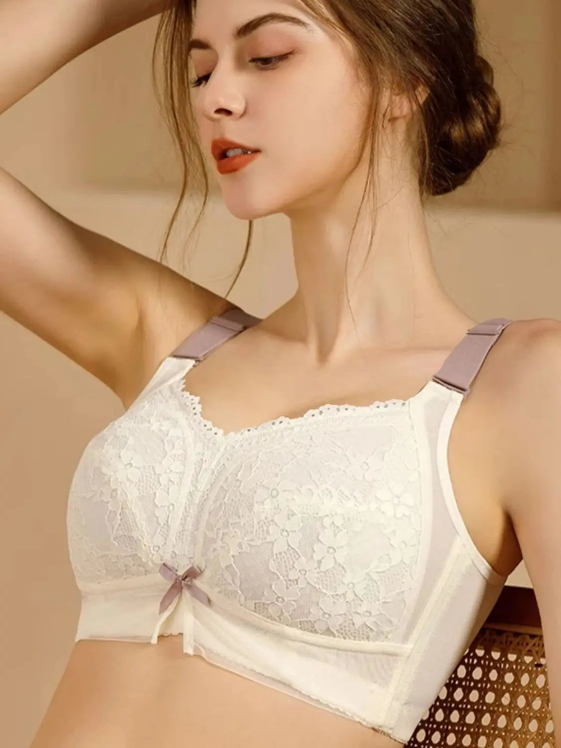 Wireless Lace Bras for Women Full Coverage Underwear Non Padded Minimizer Bra Female Sexy Lingerie 36 38 40 42 C D E F G H I J