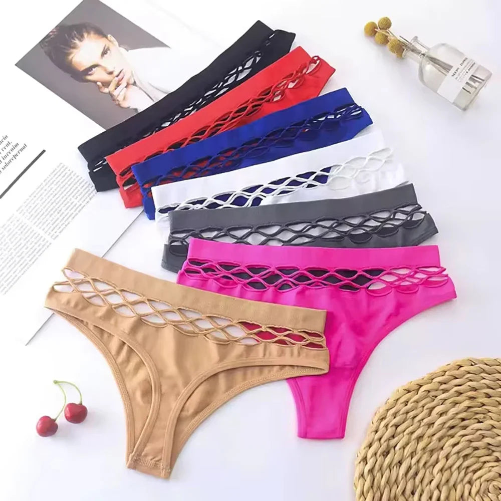 Women Lingerie Underpants Sexy G-string Thongs Cotton Women Panties Hollow Out Slip Femme Plus Size S-XXL Underwear Thongs