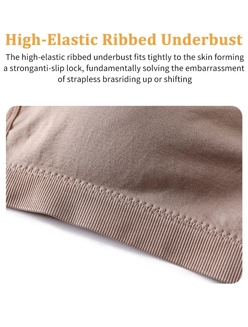 Strapless Push Up Bra For Women Wireless Removable Pad Invisible Daily Brassiere Underwear Seamless Backless Bandeau Bralette
