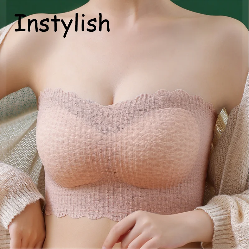 Sexy Invisible Bra Tube Tops Strapless Bras Seamless Bralette Wireless Wedding Brassiere Push Up Underwear Women Lingerie