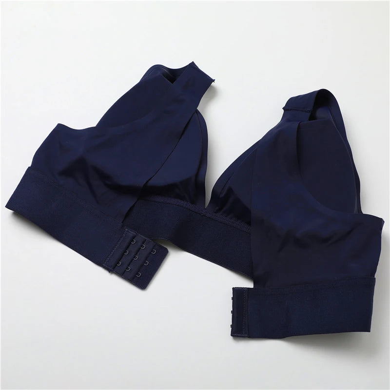 New Women's Bras Seamless Bras For Women Sexy Lingerie Deep V Backless Bralette Intimates Push Up Bra Back Closure Brassiere