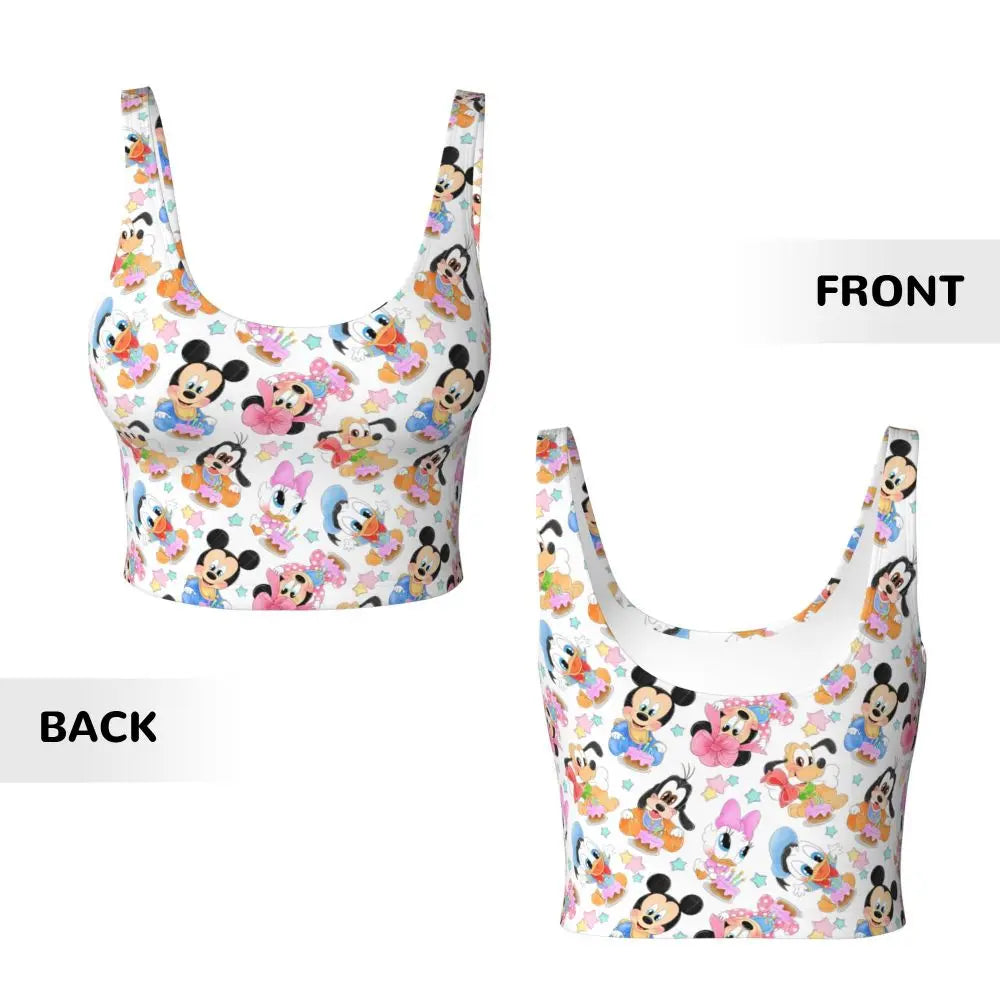 Custom Goofy Cartoons High Impact Sports Bras for Women Mangas Seamless Workout Running Crop Tank Tops