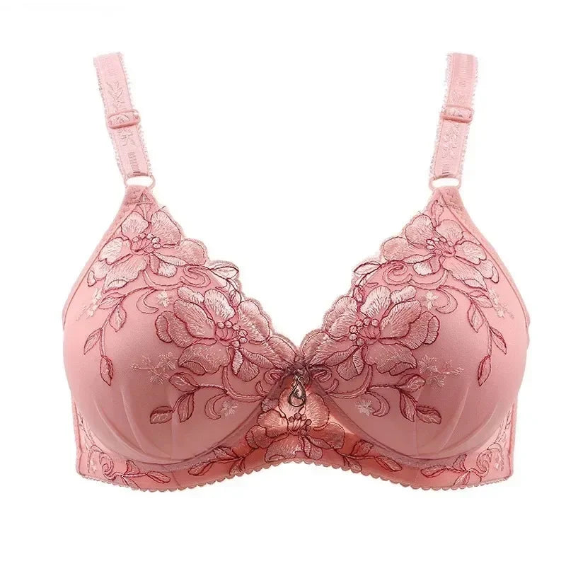 Bralette Push Up Bras for Women Underwear Vintage Floral Print Adjustable Sexy Lingerie Brasieres Para Mujer Sutian Feminino