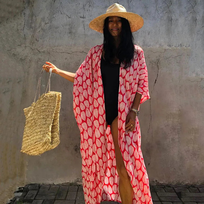 Women's Beach Cover Ups Button Down Sunscreen Bikini Swimwears Vacation Bamboo Maxi Sundress Oversized Bathing Suit Cover Ups