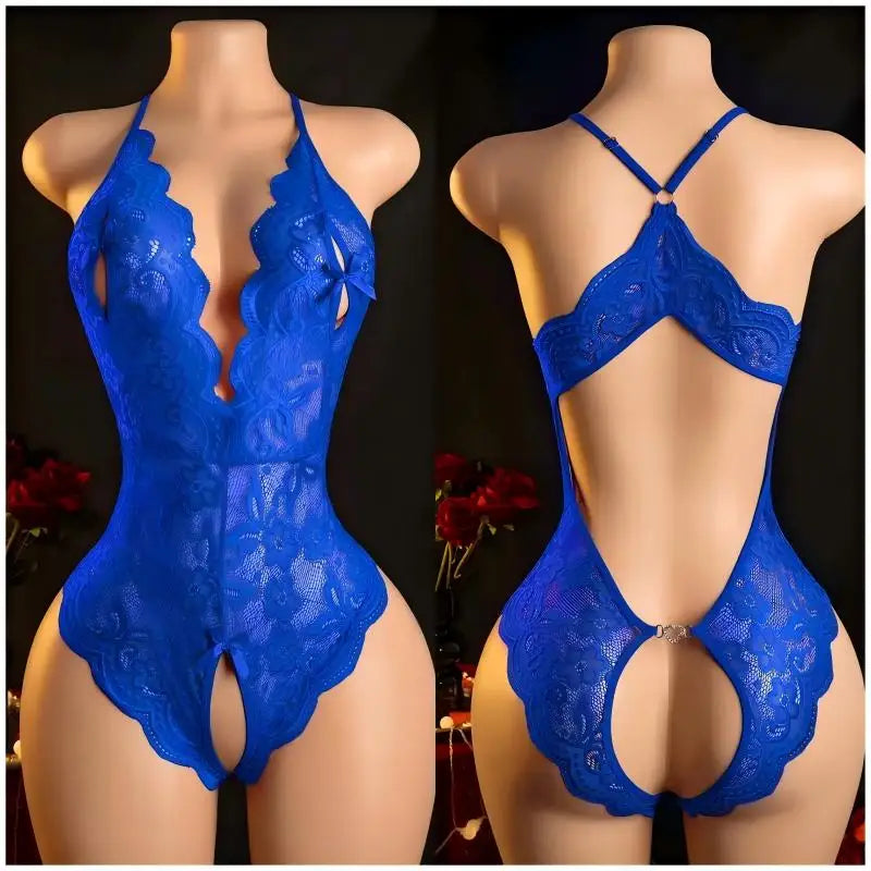 See Through Babydoll Dress Lace Sexy Lingerie Set Transparent Women Suspenders Dress Erotic Underwear Ladies Night Club Bodysuit