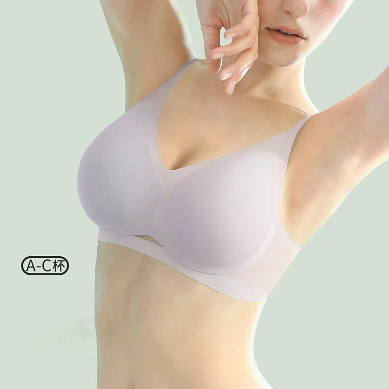SUJIIN Push Up Bras for Women Summer Wireless Bralette Female Seamless Padded Small Chest Smoothing Mint Cooling Sexy Bra MX211