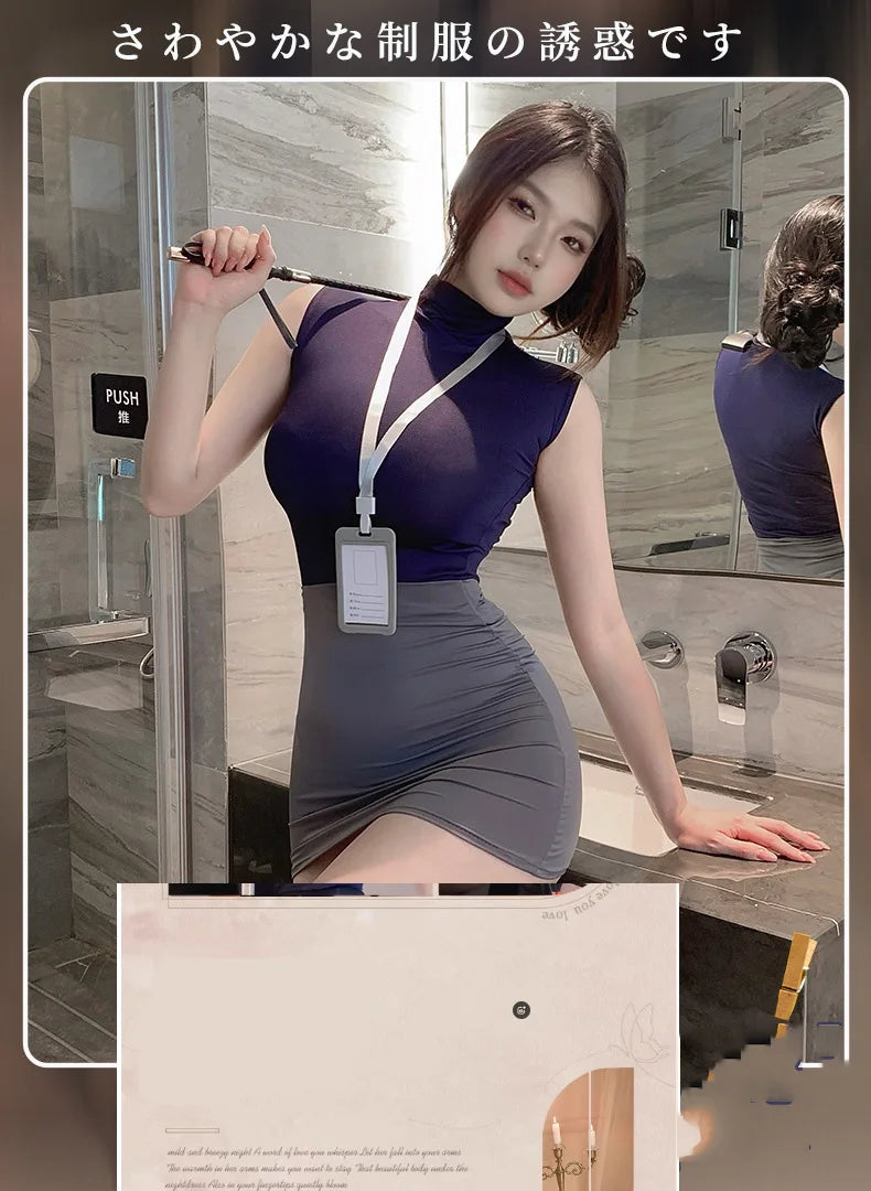 Lingerie female secretary flight attendant professional uniform sexy costumes woman sexy adult female sexy underwear uncensored
