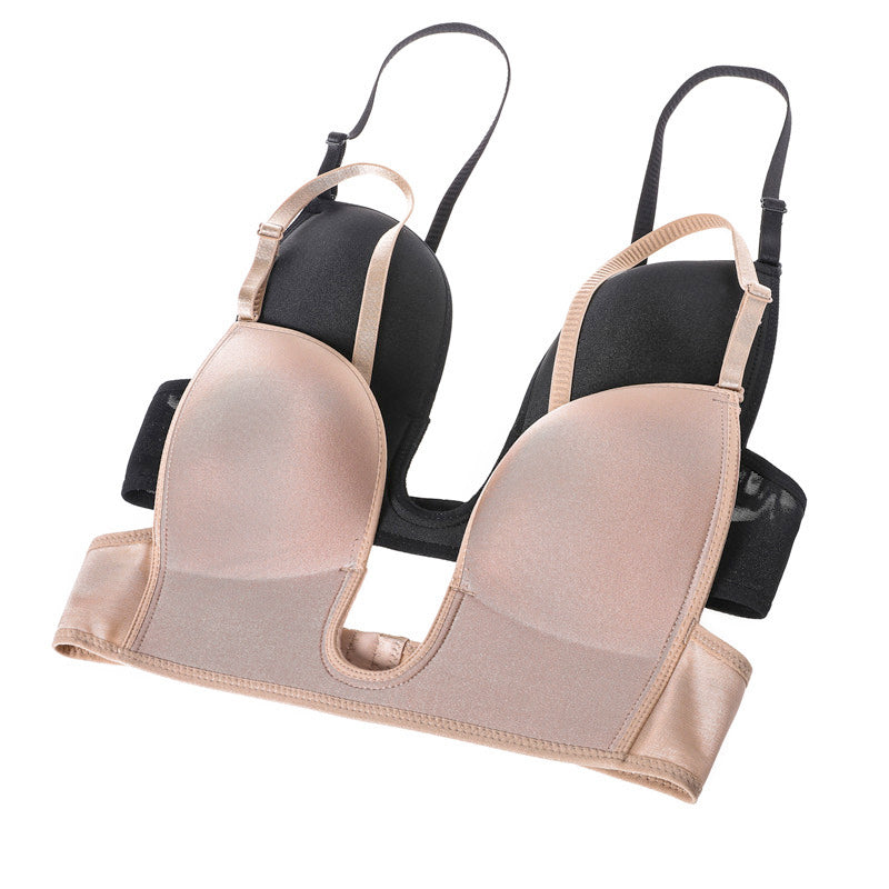 Deep U-Shaped Plunge Bra Lift Up Low Back Wirefree Bra Women Underwear Women's U-Shaped Sexy Lingerie For Backless Dress
