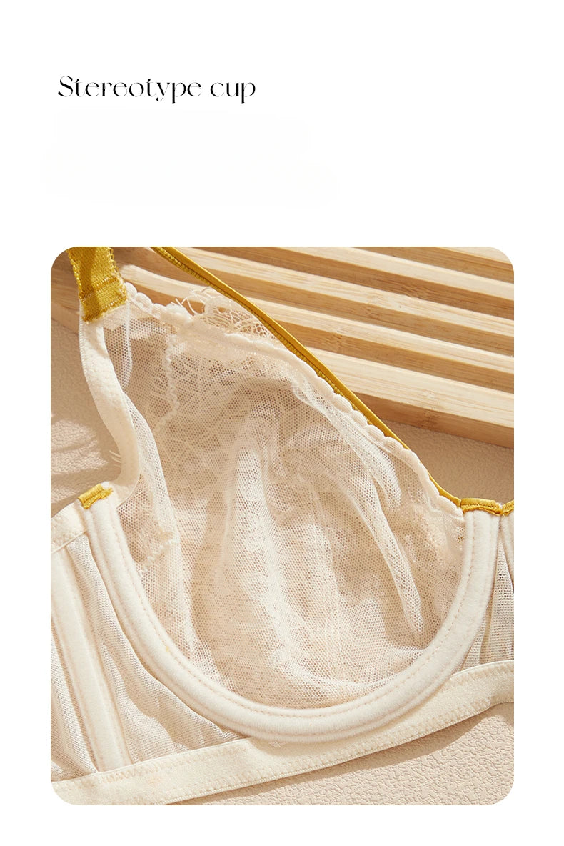 Sexy Unlined Bra for Women Lace Breast Collection Anti Sagging Bras Large Size 70-90 BCD Elegant French Bra