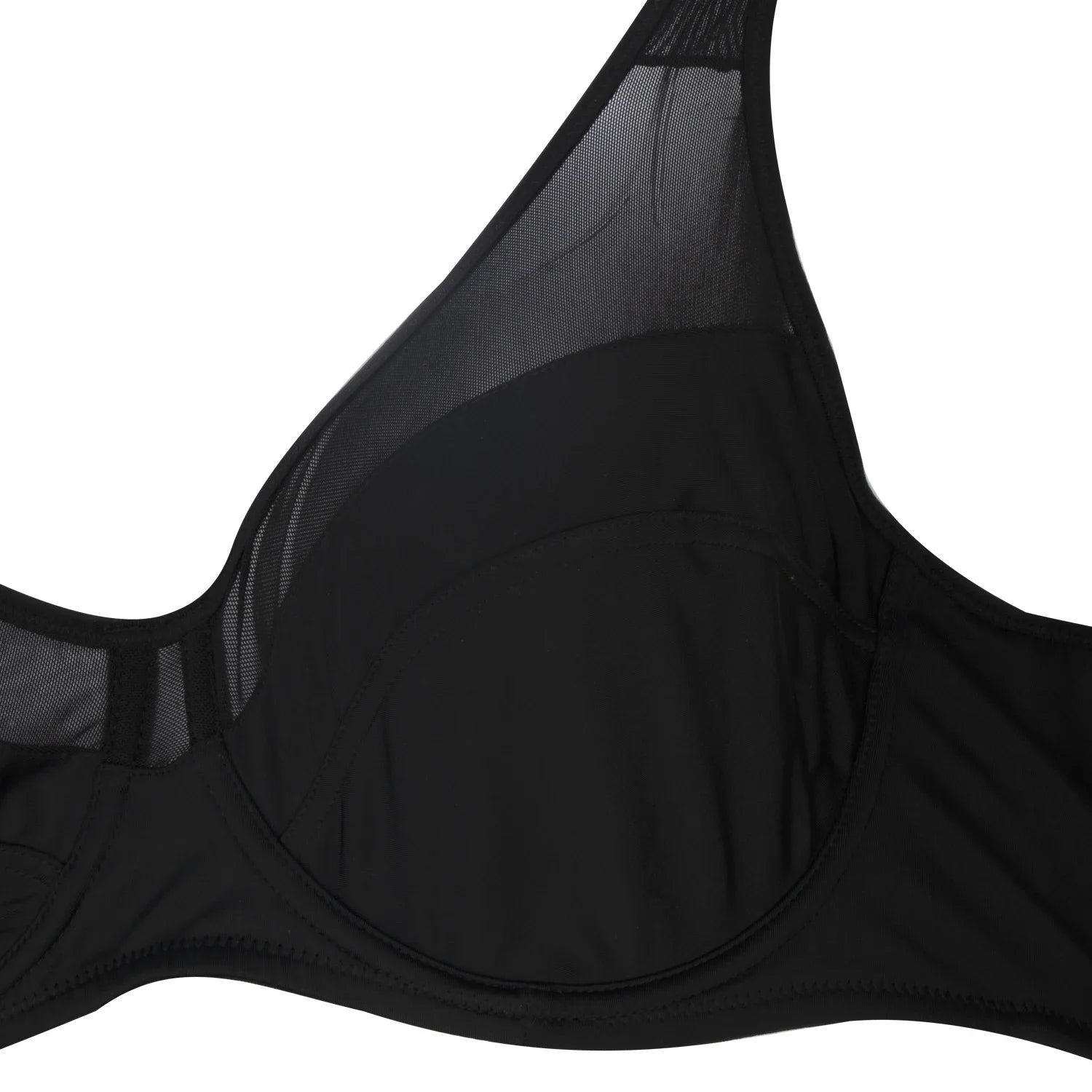 Large Size Women's Full Coverage Minimizer Lace Bra Underwire Non-Padded Soft Everyday Transparent Thin Minimizer Bras CDEFG