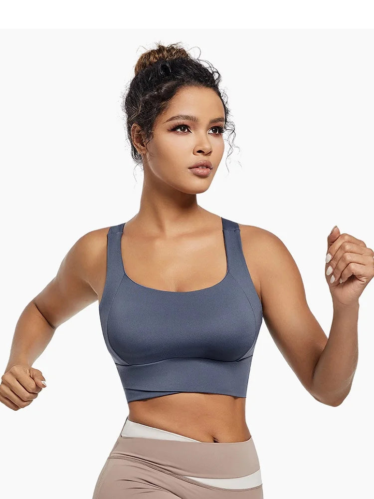 Sport Bras for Women GYM Running Yoga Beauty Back Vest Tank Tops Lager Size Wire Free Push up Padded Shock Absorption Bralette