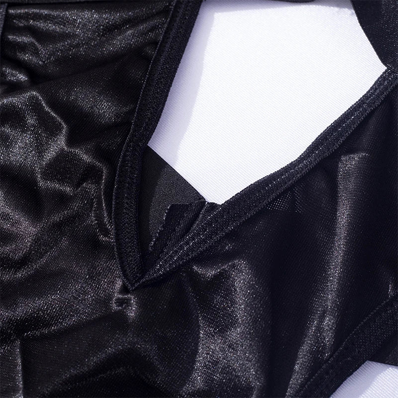 Women Sexy Lingerie Babydoll Dress Porn Underwear Bandage Hanging Neck Hollow Temptation Erotic Costumes Gathered Bra Bodysuits