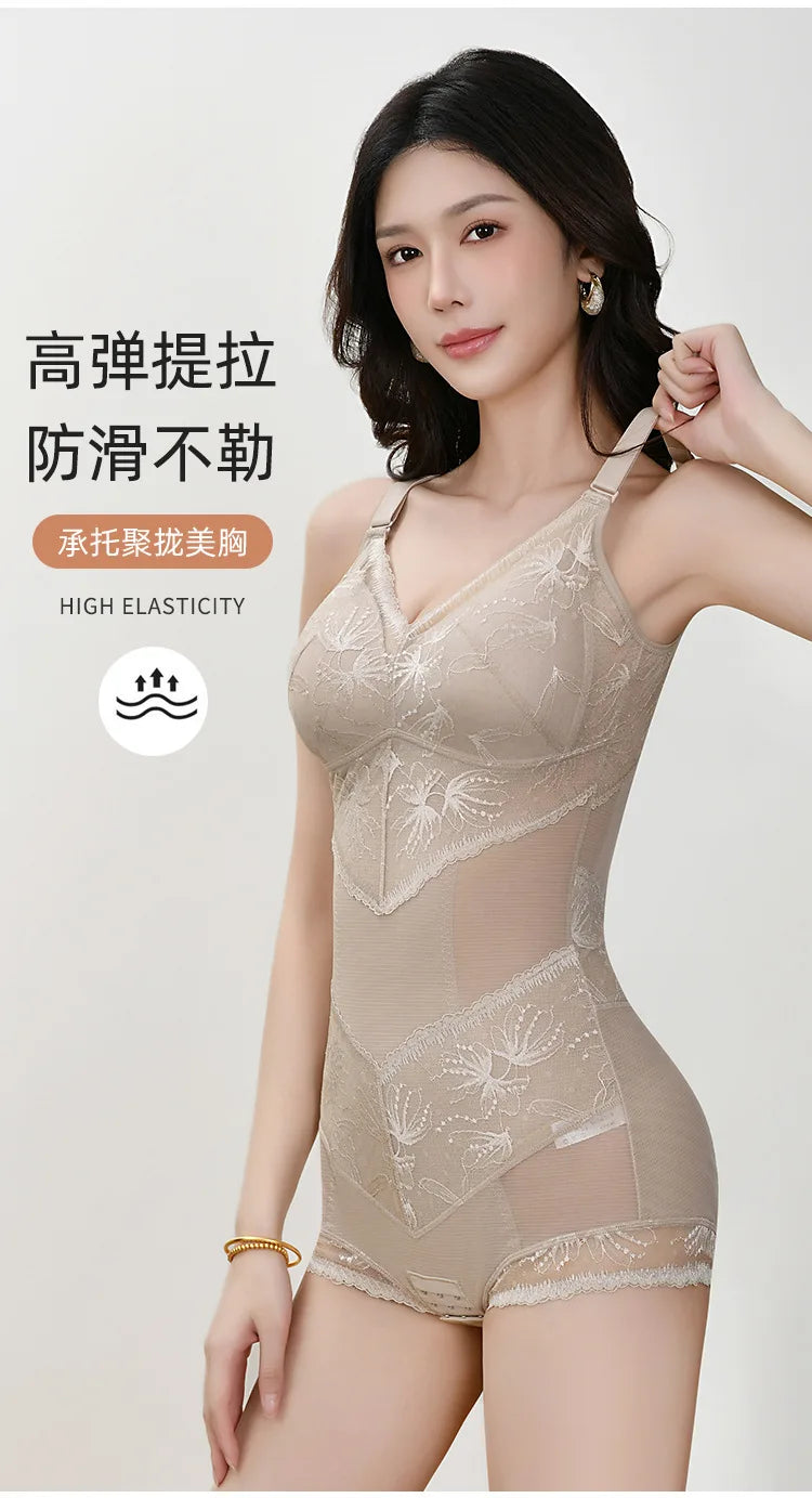 Shapewear One-Piece Fixed Cup Non-Slip Side Breast Slimming Shaping Bodysuit Womens Underwear Women Body Shaper