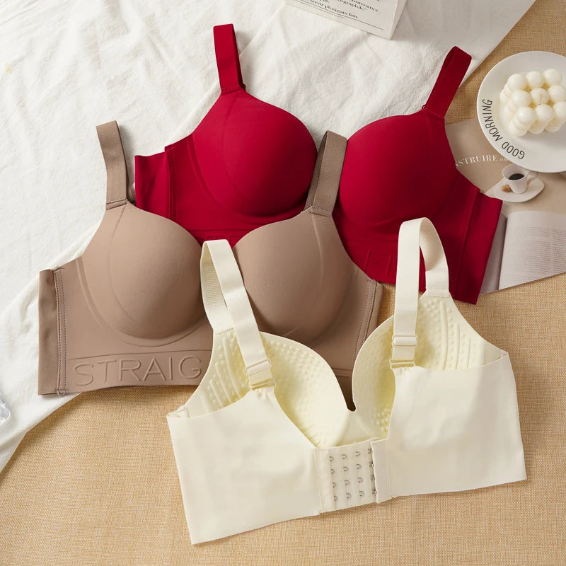 Large Size Seamless Push-up Bras Women Underwear Anti-sagging Side Breast Adjustment Bra Adjustment Braletter 34-40 BCD CUP