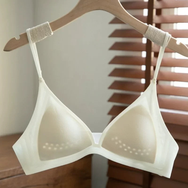 New Deep V Plunge Push Up Minimizer Bra for Women Sexy Lingerie Gathered Thin Straps Thin Cup