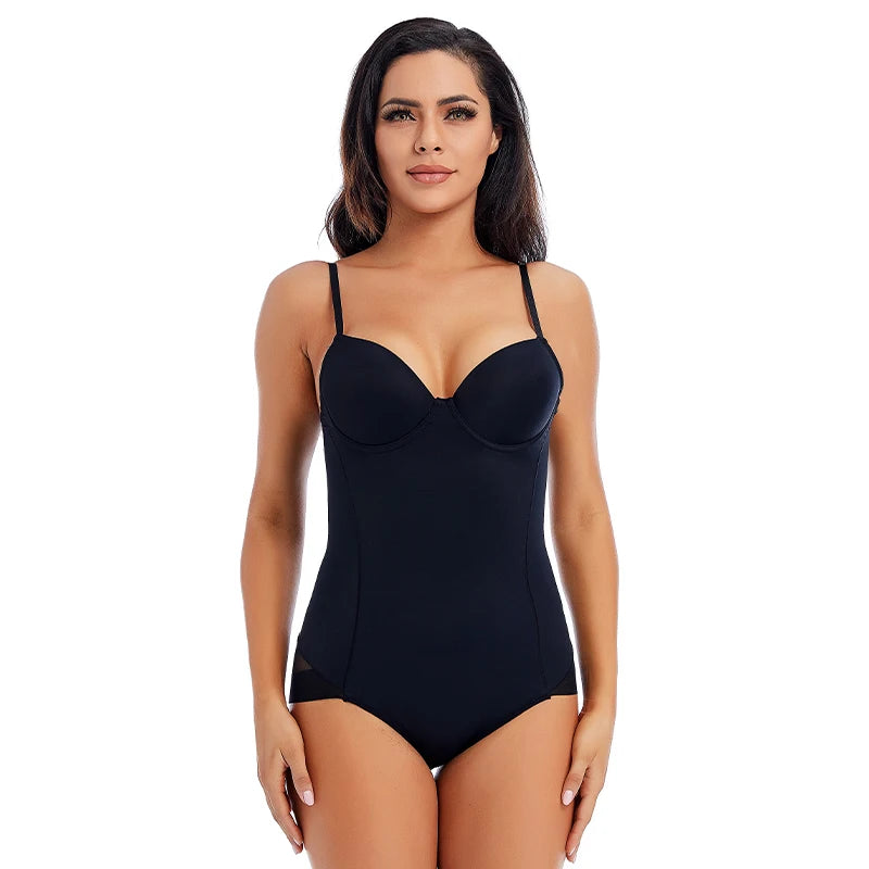 Sexy Lingerie Slim Silk Solid Shapewear for Women Smooth Soft Bodysuit Tummy Shaper Underwear Lingerie Black Nude