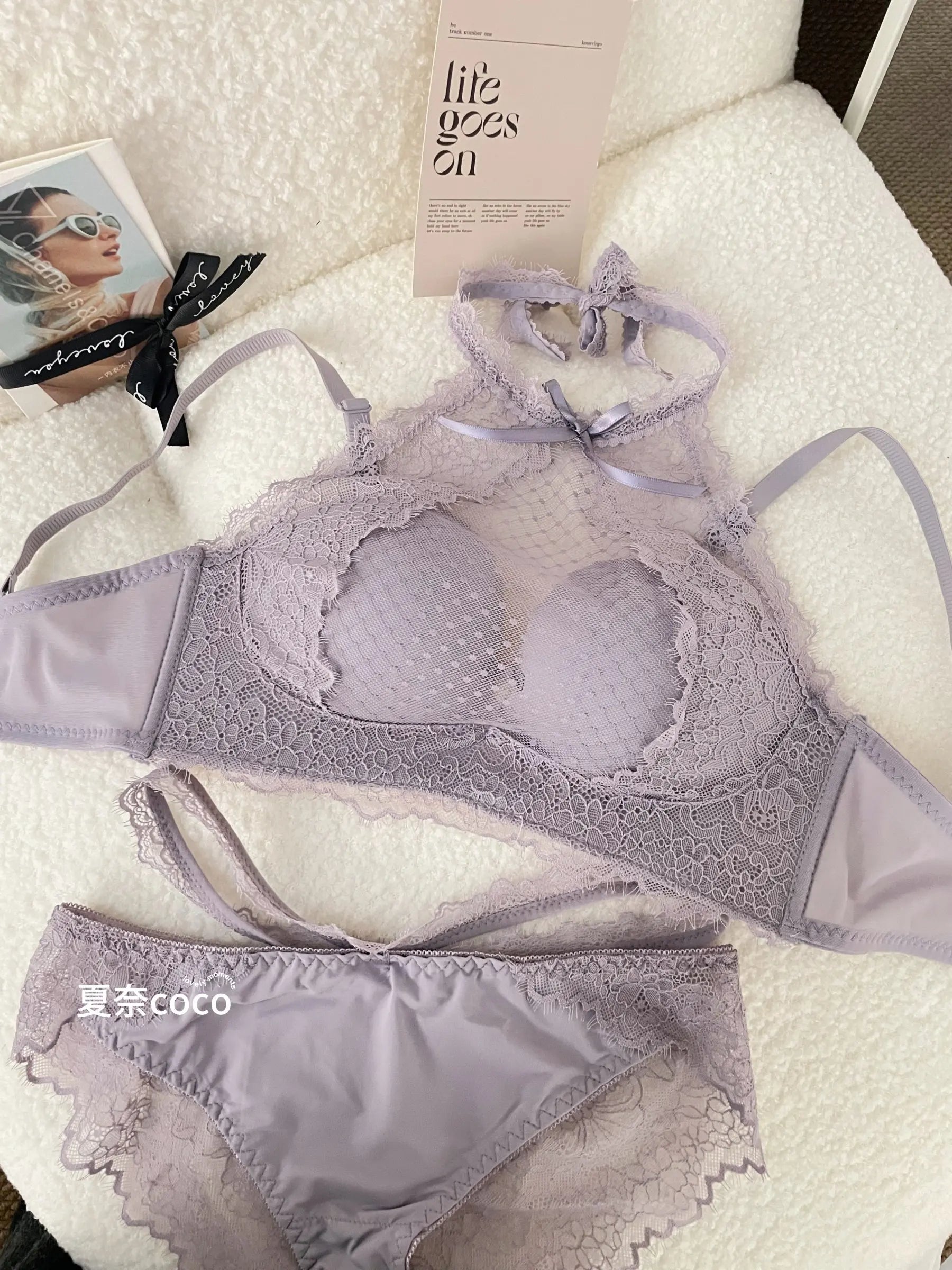 Lace Plunge Bra Push Up Bralette See Through Mesh Lingerie Double Layer Deep V Top Flattering Fit for Petite Bust Everyday Wear