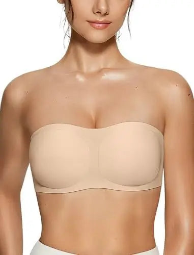 Strapless Push Up Bandeau Bra Non Slip Wireless Padded Seamless Comfortable Tube Bra for women