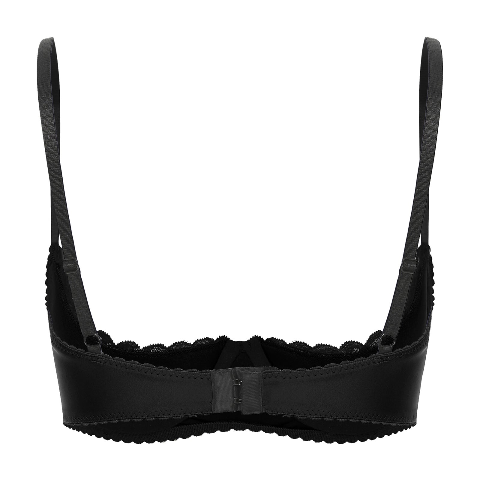 Sexy Womens Half Cup Underwire Bra Lace Push Up Open Chest Balconette Hot Bra Underwear Bare Exposed Breast Underwire Brassiere