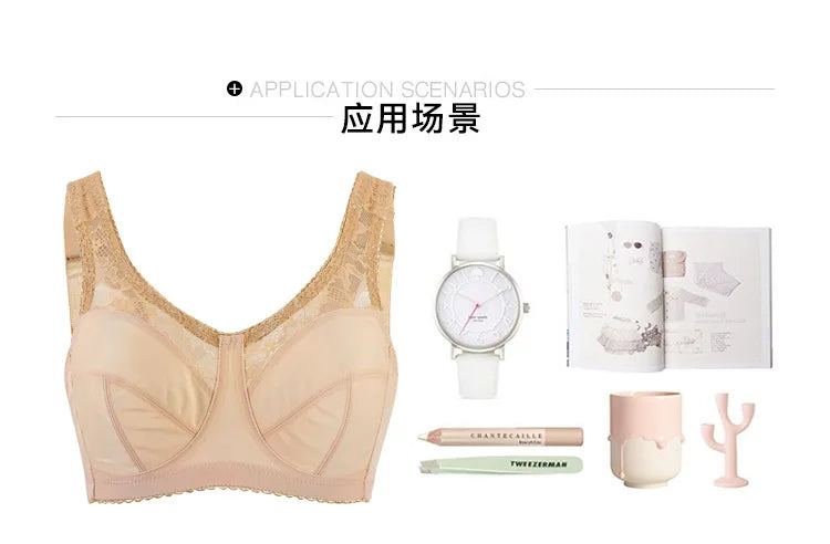 Summer Bra Thin Full Cup Bra for Women Sexy Lace Large Size Non Padding Wirefree Bras Plus Size Breathable Bralette BCDEFG