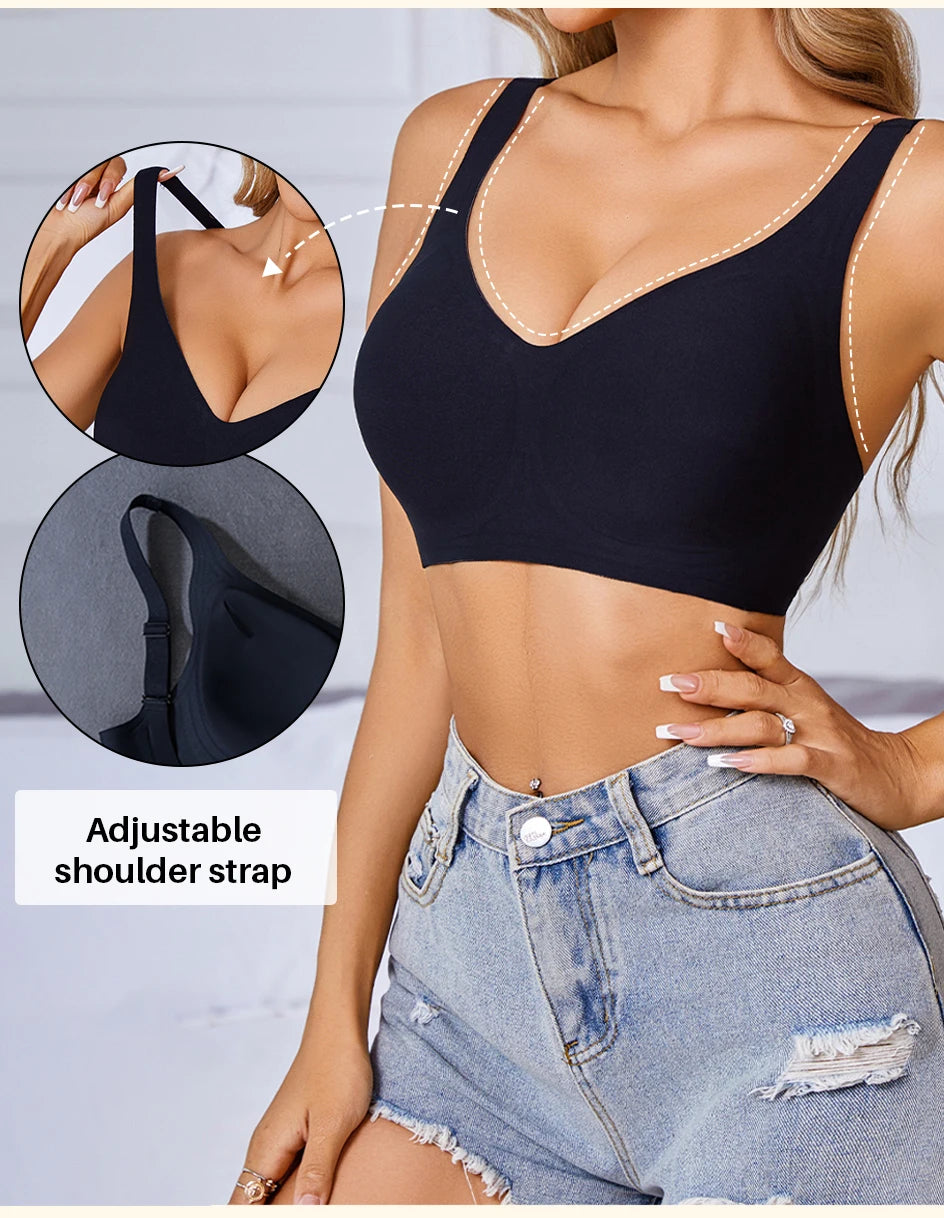 Wireless Bra for Women Seamless Push Up Bras Comfortable V-Shaped Gathering Underwear BCD Cup Intimate Lingerie