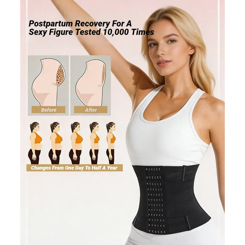 Shapewear Women Corset Waist Trainer Body Shaper Double Tummy Control Slimming Sheath Flat Belly Reductive Belts Sport Girdle