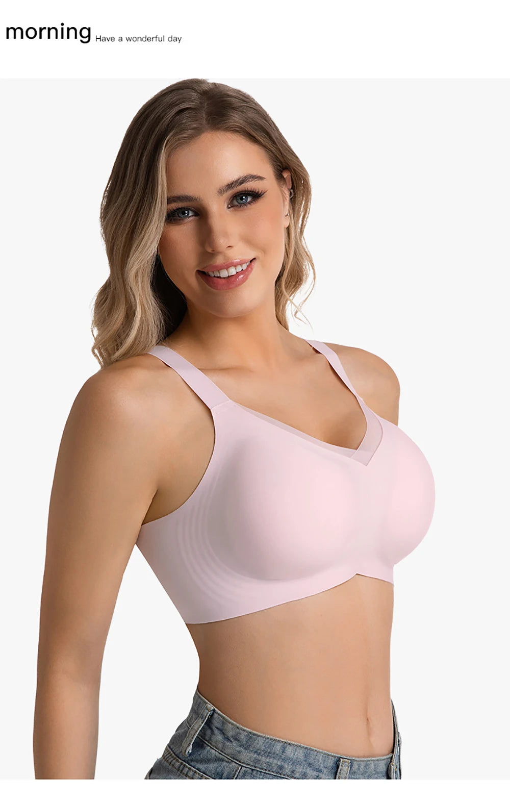 Jelly Wireless Bras For Women No Underwire Supportive Seamless Bra Comfort Soft Bralette Full Coverage Hide Back Fat T-Shirt Bra