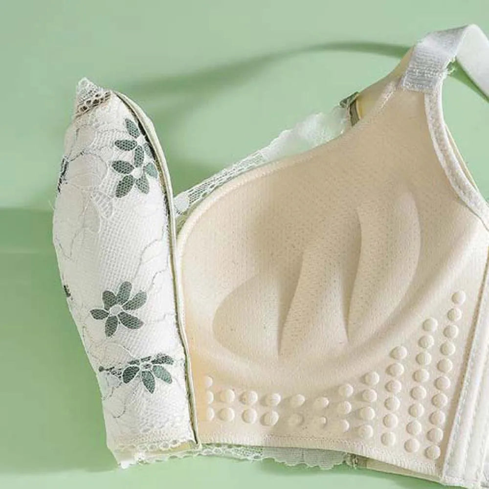 Gathered Breasts Wireless Deep V Bra Shockproof Close-fitting Brassiere for Women Anti-sagging Lingerie Seamless Lace Bras Girls