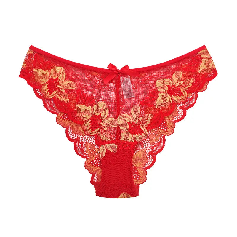 1pcs Large Size S-XXL Sexy Lace Women Panties Low Rise Floral Breathable Comfortable Sexy Lingerie Lady Briefs Fashion Underwear