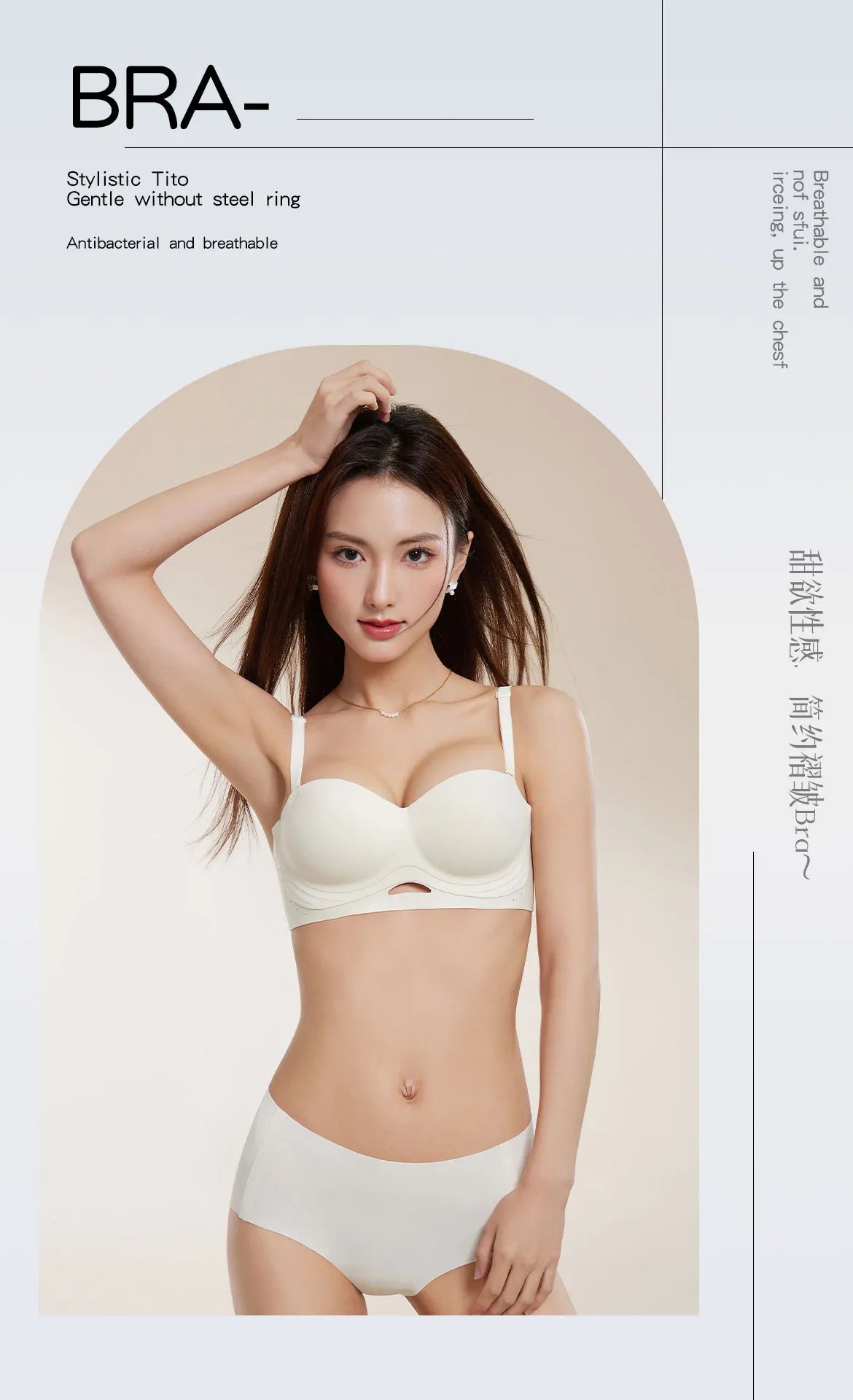 Summer Strapless Bandeau Bra, No Slip Push Up for Small Bust, Wireless Wrap Tube Top, Invisible Backless Bralette, Anti-Slip