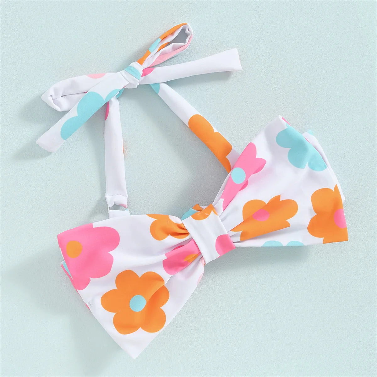 1-6Y Little Girls Bikini Sets Flower/Plaid Print Sleeveless Bow Bikini Tops with Shorts 2024 Summer Baby Swimsuit Kids Beachwear